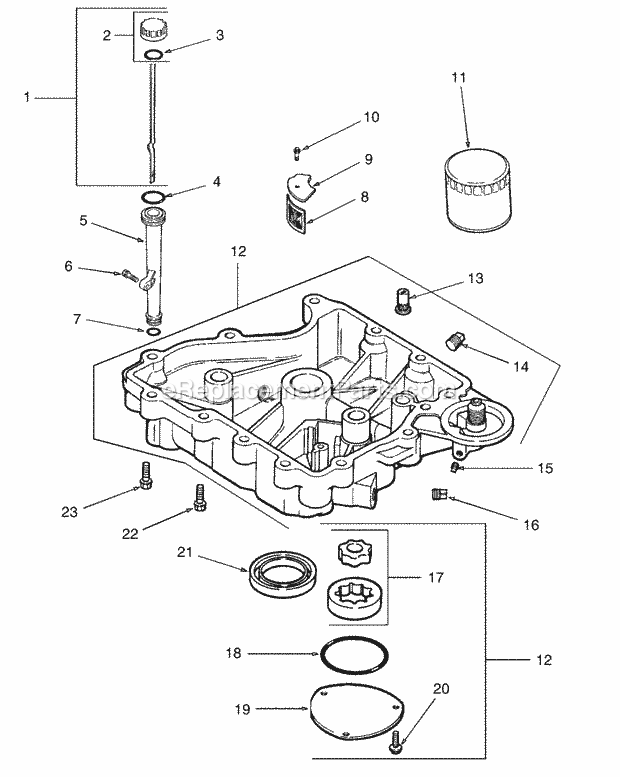 Oil Pan And Lubrication Diagram and Parts List for Z42 53AC305G100 Cub Cadet Lawn Mower